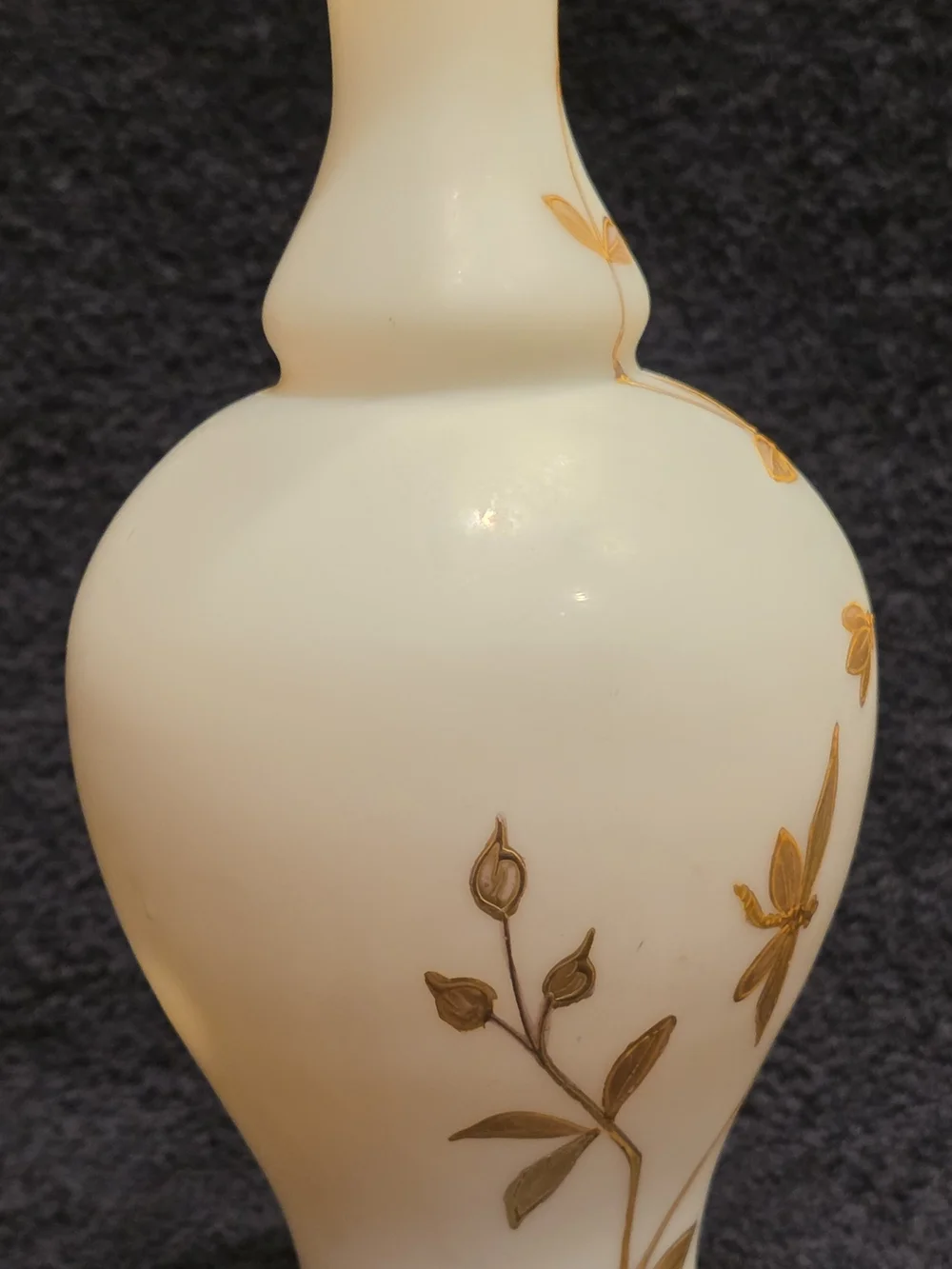 Bohemian Harrach Uranium Glass Vase – Fine Wildflower Enamel, c. 1880s
